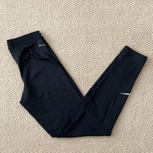 NEW Nike PRO Dri-Fit Leggings Black Like New Condition Swoosh Spandex Small NWOT